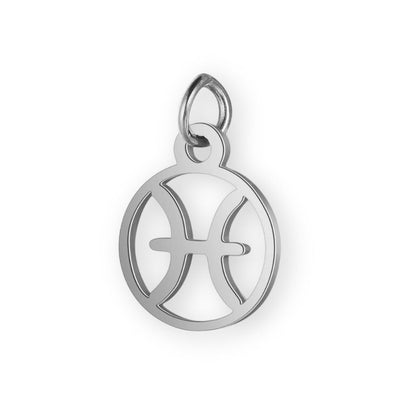 Un pendentif en argent pour bola de grossesse de femme enceinte représentant le signe astrologique du poisson