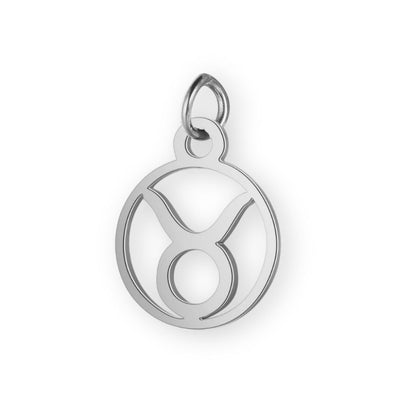 Un pendentif en argent pour bola de grossesse de femme enceinte représentant le signe astrologique du taureau