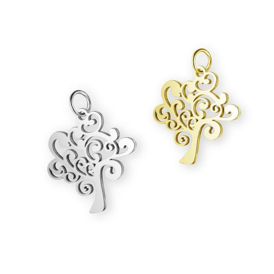 Une collection de pendentif arbre de vie en argent et en or pour bola de grossesse de femme enceinte