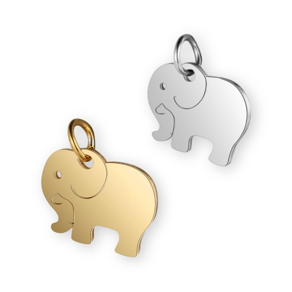 Une collection de pendentif elephant en argent et en or pour bola de grossesse de femme enceinte