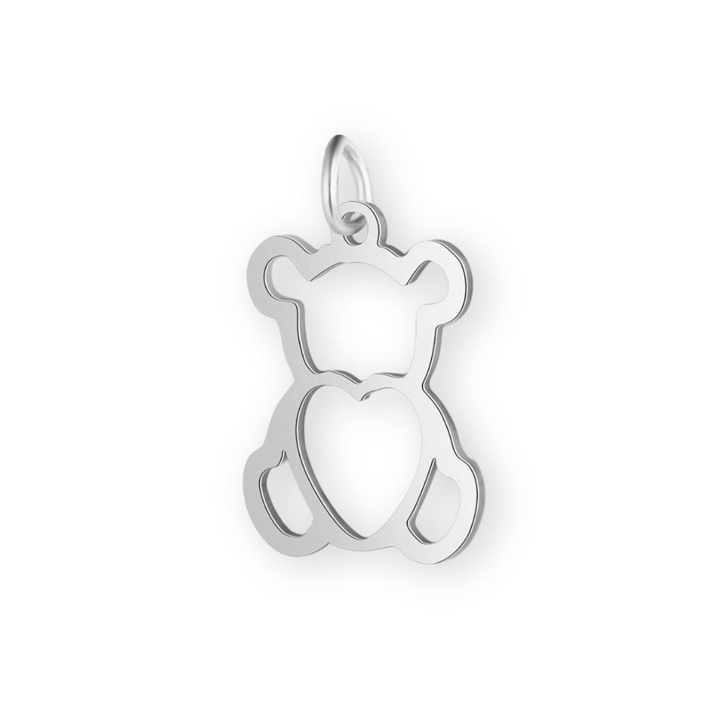 Une collection de pendentif nounours en argent pour bola de grossesse de femme enceinte