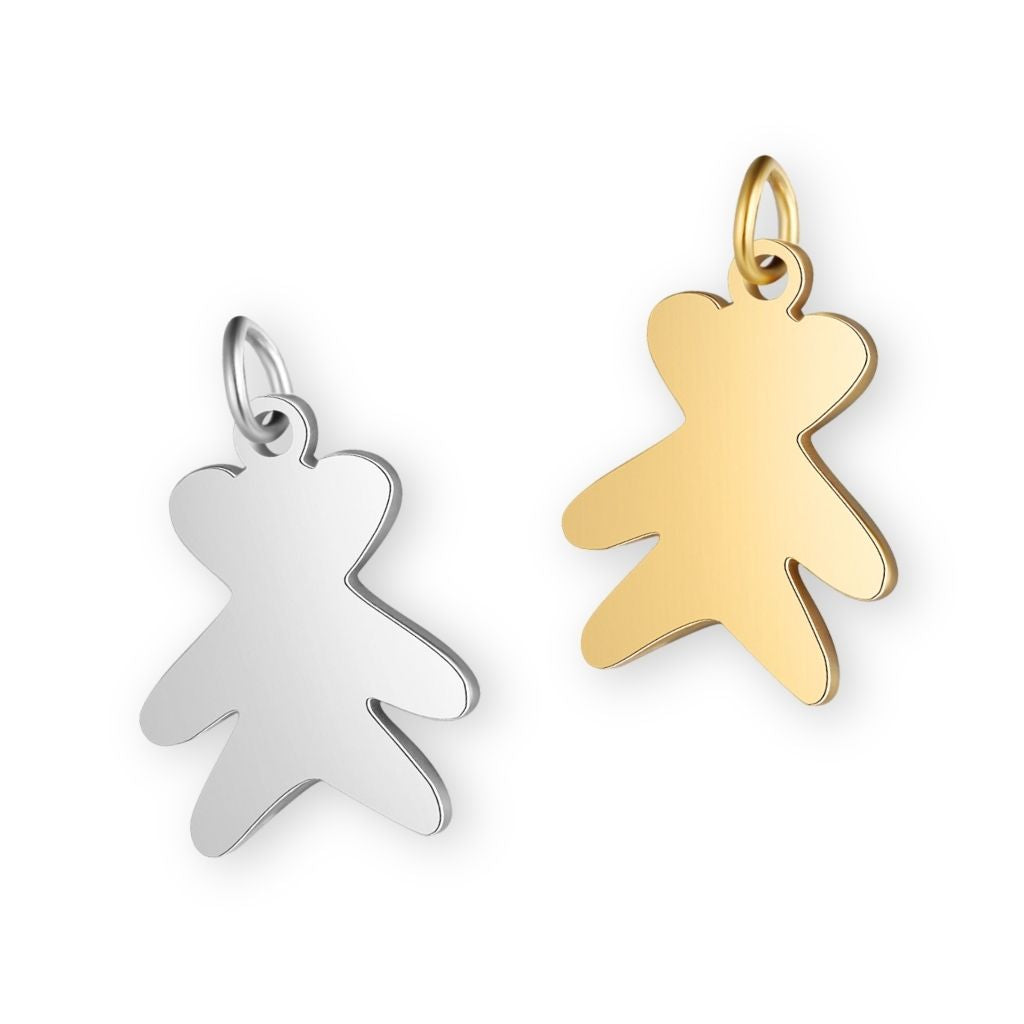 Une collection de pendentif ourson en argent et en or pour bola de grossesse de femme enceinte